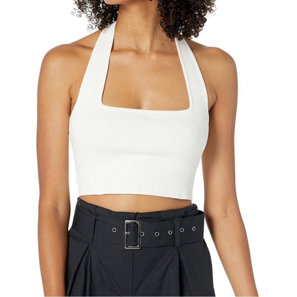The Drop Greta Fitted Square-Neck Halter Sweater Bralette Size M